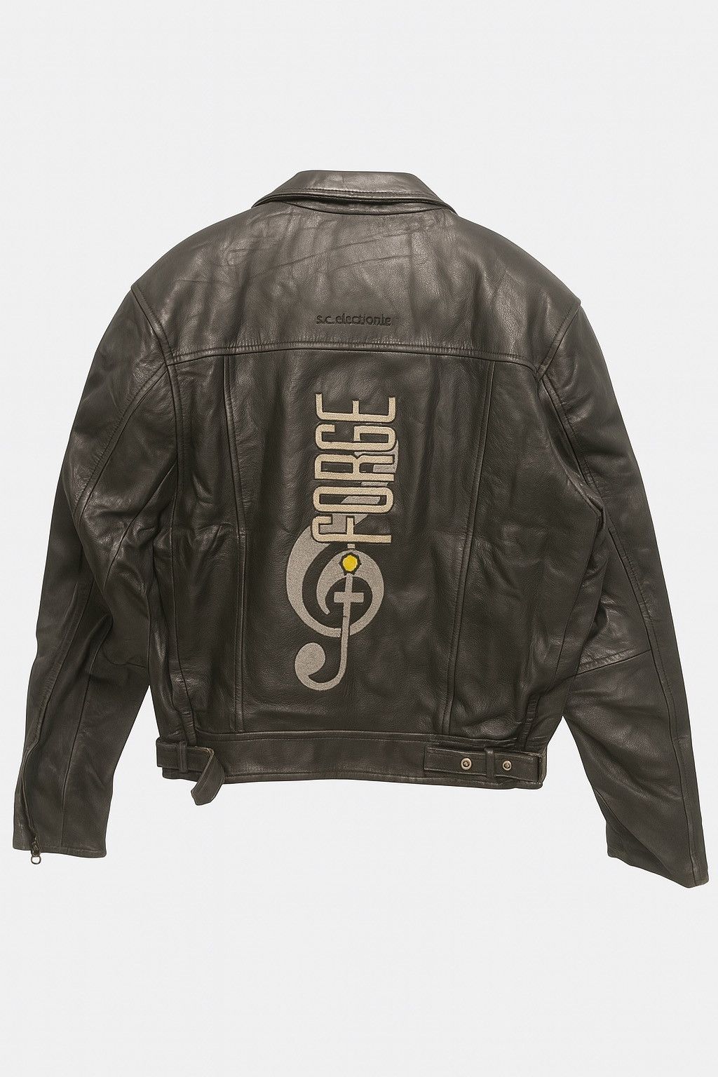 Other Vintage t.c electronic FORCE Real Leather Jacket Embroidered Size US M / EU 48-50 / 2 - 1 Thumbnail