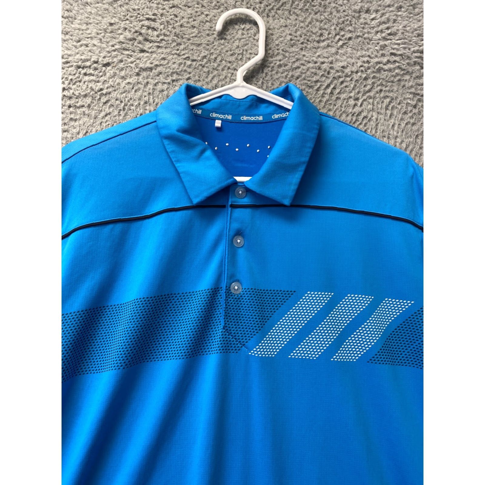 Adidas adidas GOLF Fit Dry Size Lrg Men's Blue Short Sleeve Polo Shirt 112-18 Size US L / EU 52-54 / 3 - 2 Thumbnail