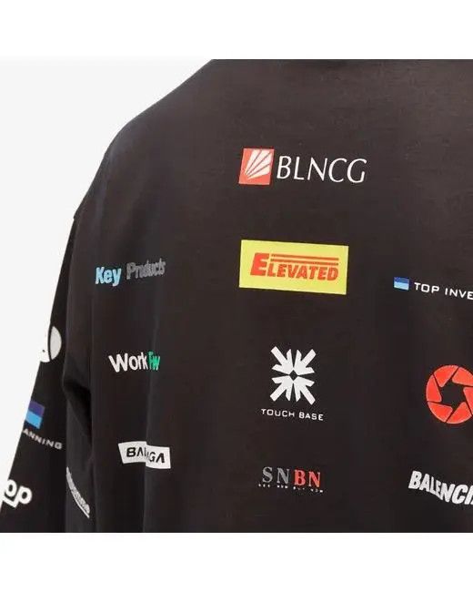 Balenciaga o1bcso1str0326 Business English T-Shirt Medium Fit in Black Size US XXS / EU 40 - 5 Thumbnail