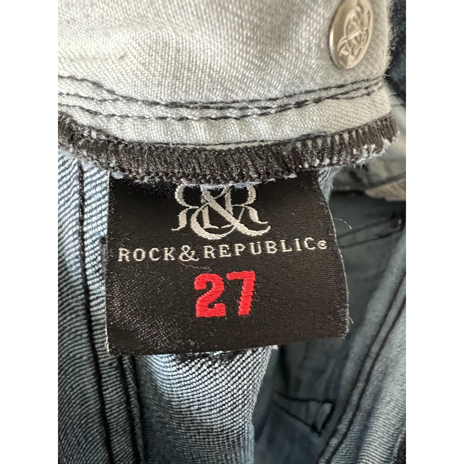 Rock & Republic Rock & Republic Jeans Womens 27 Dark Wash Bootcut Embellishe Size 27" / US 4 / IT 40 - 9 Thumbnail