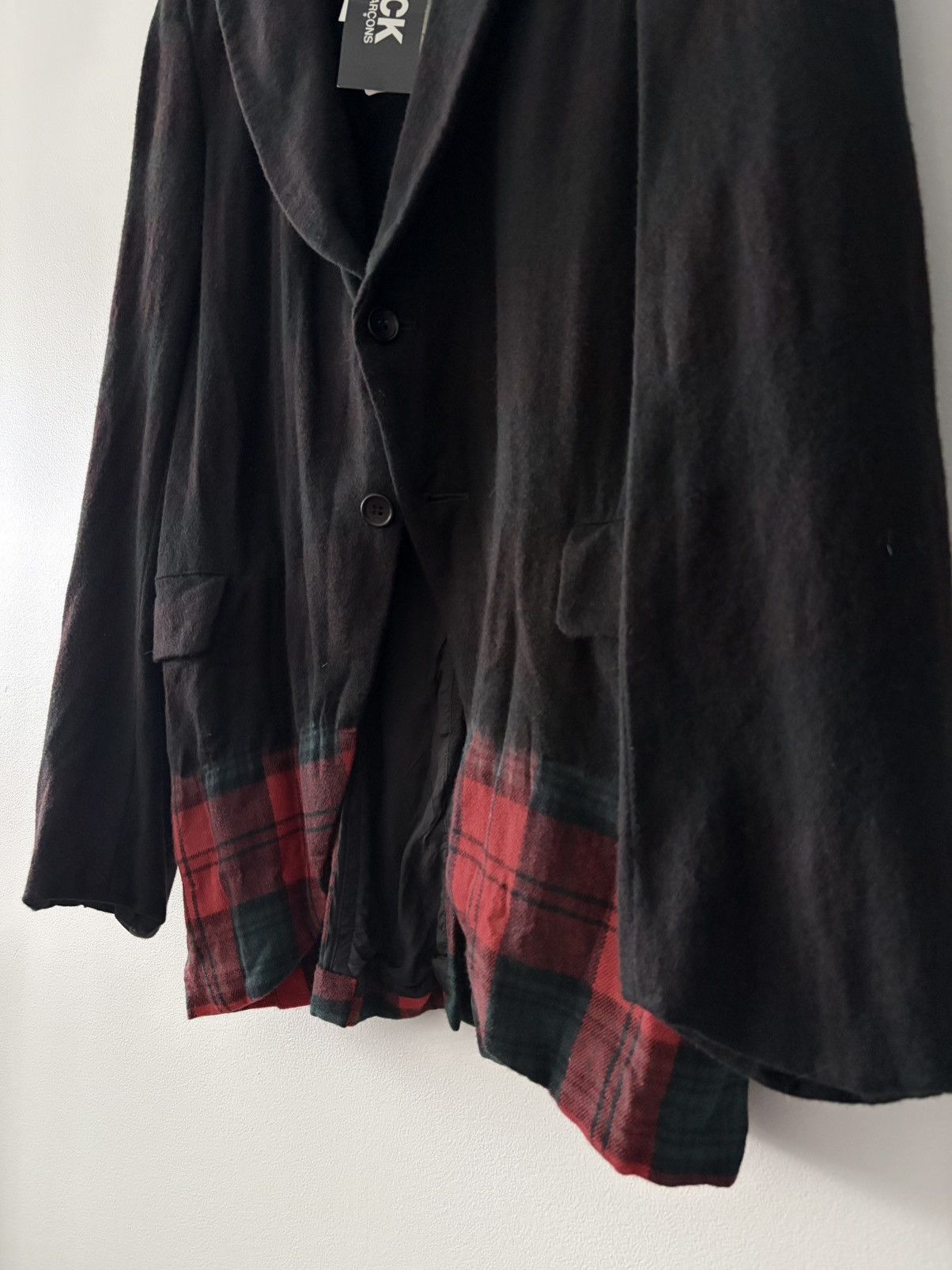 Comme des Garcons Black BLACK COMME des GARÇONS AD2010 Dip-Dye Tartan Wool Blazer Size US S / EU 44-46 / 1 - 3 Thumbnail