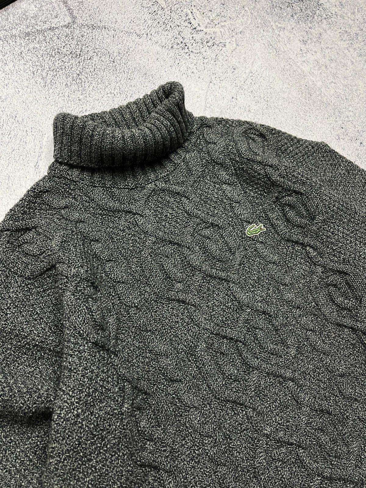 Lacoste Vintage Lacoste Geometric Knitted Sweater Turtleneck Wool Size US M / EU 48-50 / 2 - 4 Thumbnail