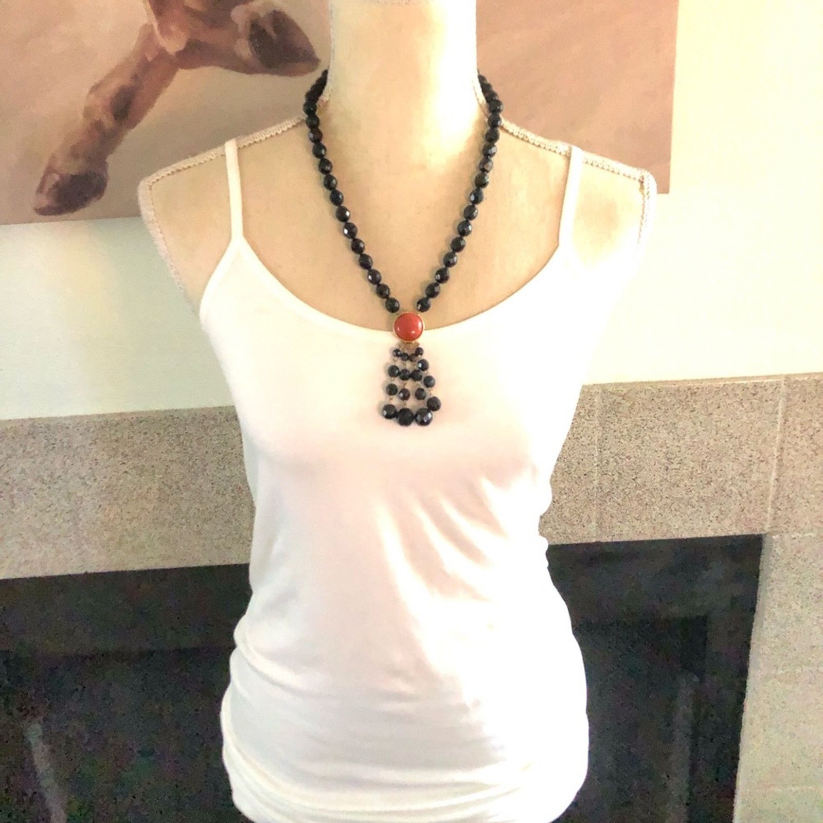 Vintage Vintage faceted glass bead versatile fringe necklace Size ONE SIZE - 5 Thumbnail