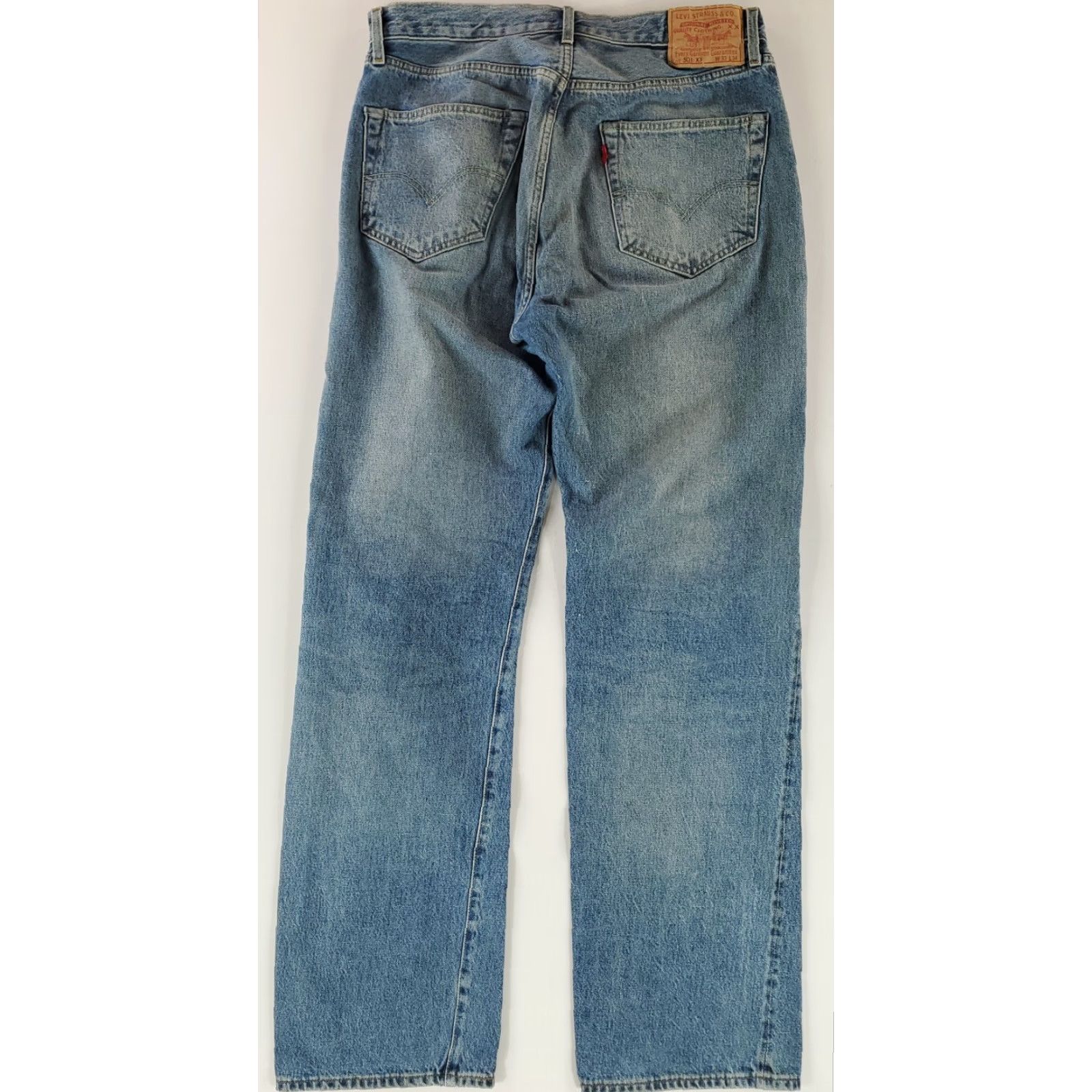 Levi's VINTAGE Levi's 501xx Jeans LVC Selvedge Blue Distressed Mens 34x34 Jeans 34 Blue 501xx 501 LVC Distressed Straight Men Size US 34 / EU 50 - 6 Thumbnail