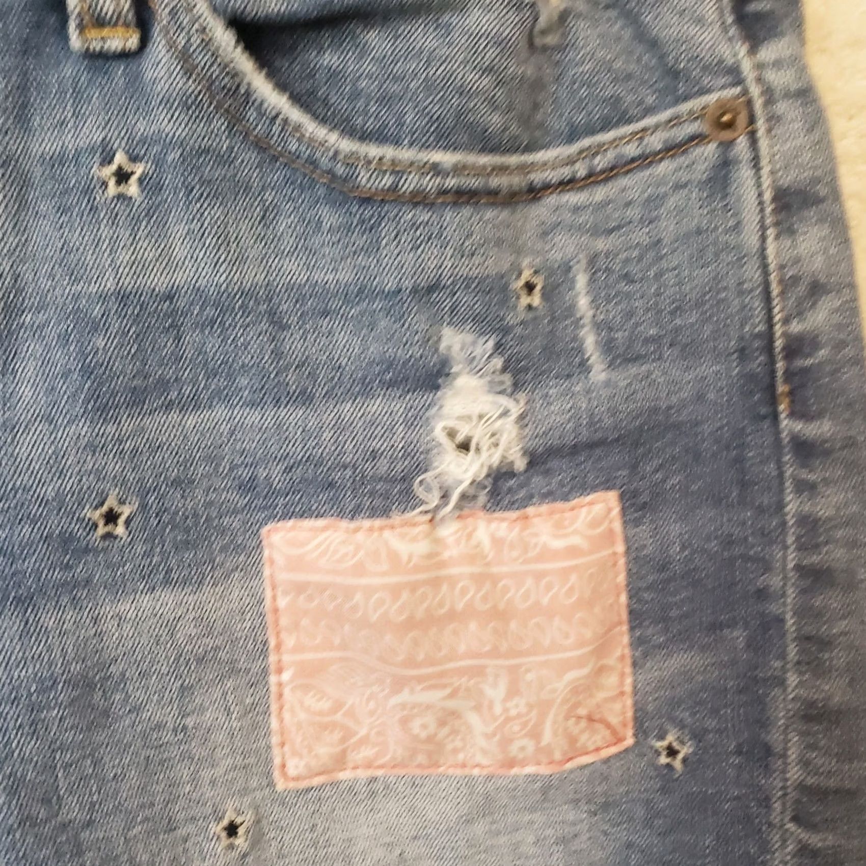 Lucky Brand Lucky Brand Womens Denim Shorts Boyfriend Distressed Size 6/28 Blue 5-Pocket Zip Front Denim Short Size 28" / US 6 / IT 42 - 6 Thumbnail