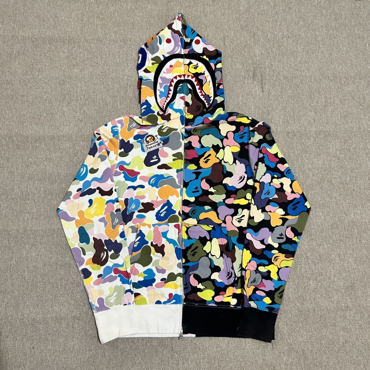 Bape × Neighborhood BAPE X NBHD TRIAL CAMO TWO FACE HALF ZIP