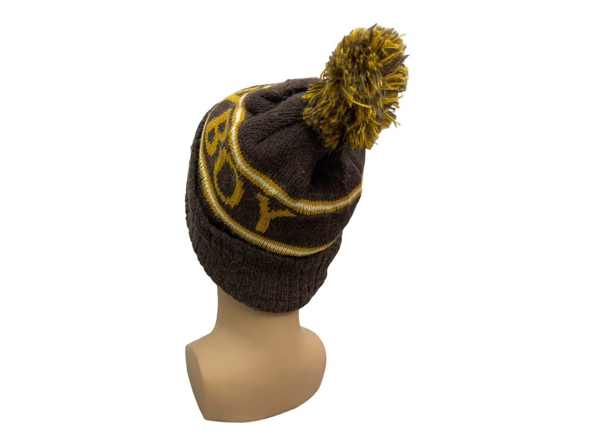 Playboy Playboy Earth Tone Chunky Knit Pom Beanie - Brown/Yellow Size ONE SIZE - 4 Thumbnail
