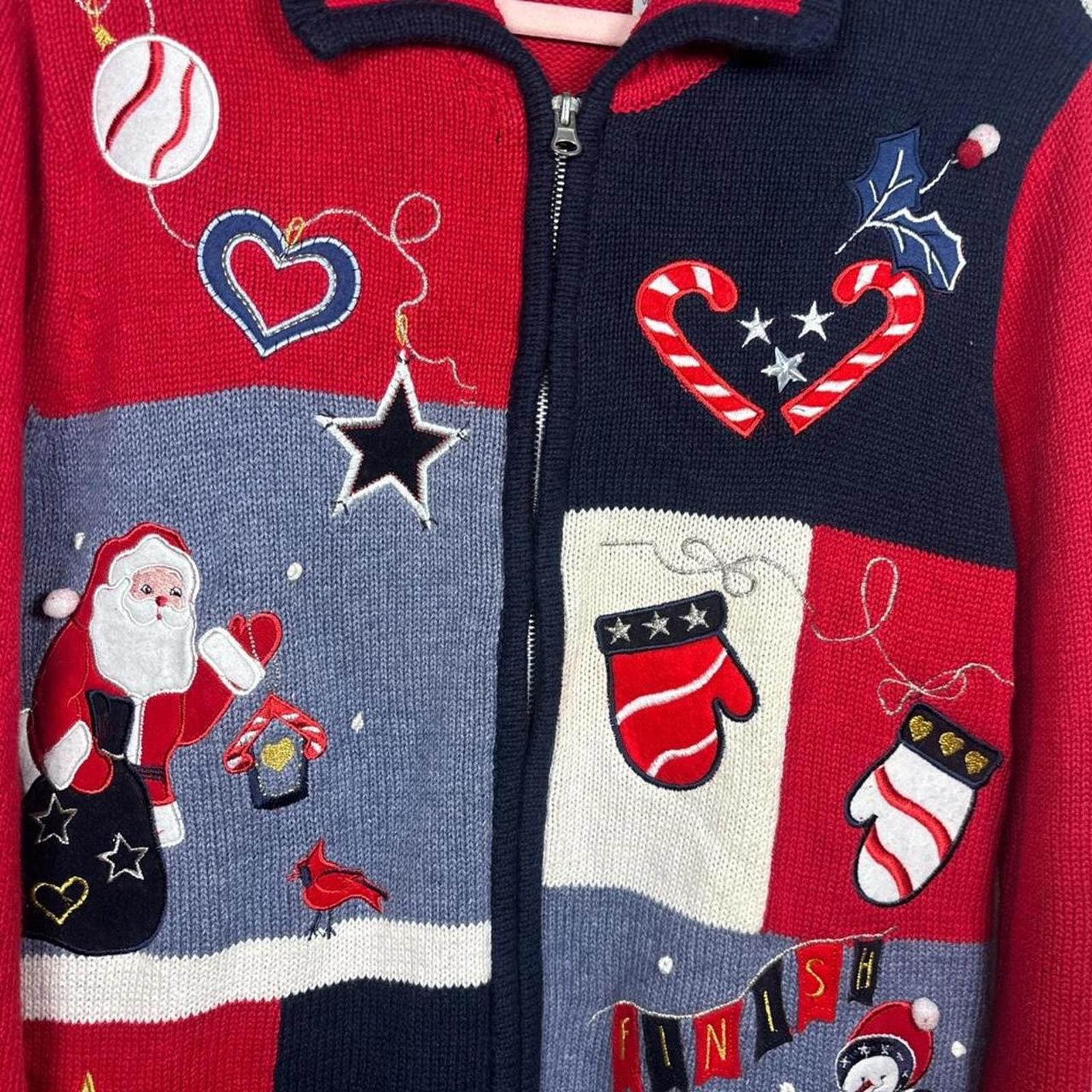 Other vintage Christmas patchwork zip up cardigan Size M / US 6-8 / IT 42-44 - 4 Thumbnail
