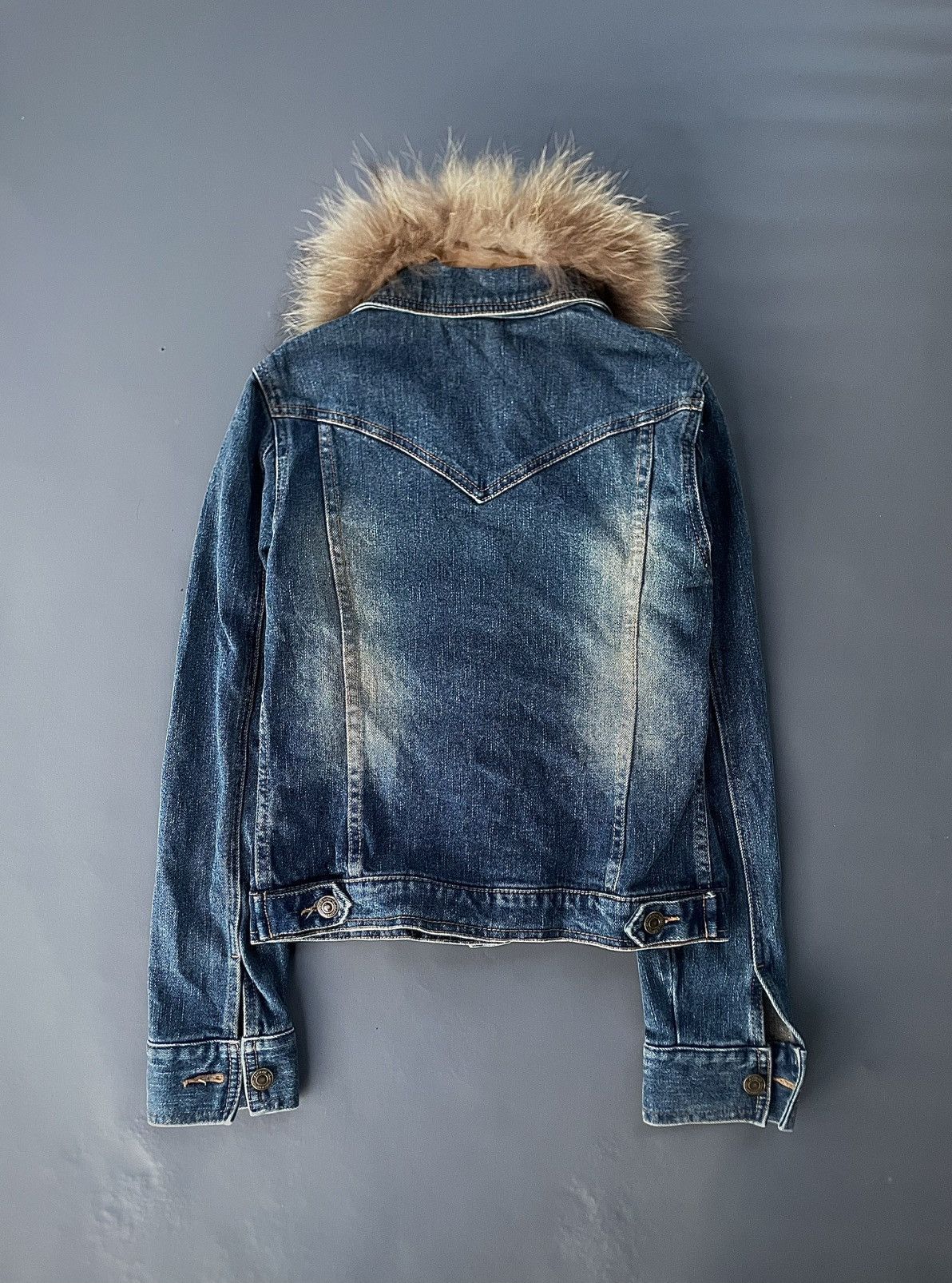 14th Addiction Japanese Mage Faux Fur Denim Jacket Lgb Ifisx Style Size US XS / EU 42 / 0 - 5 Thumbnail