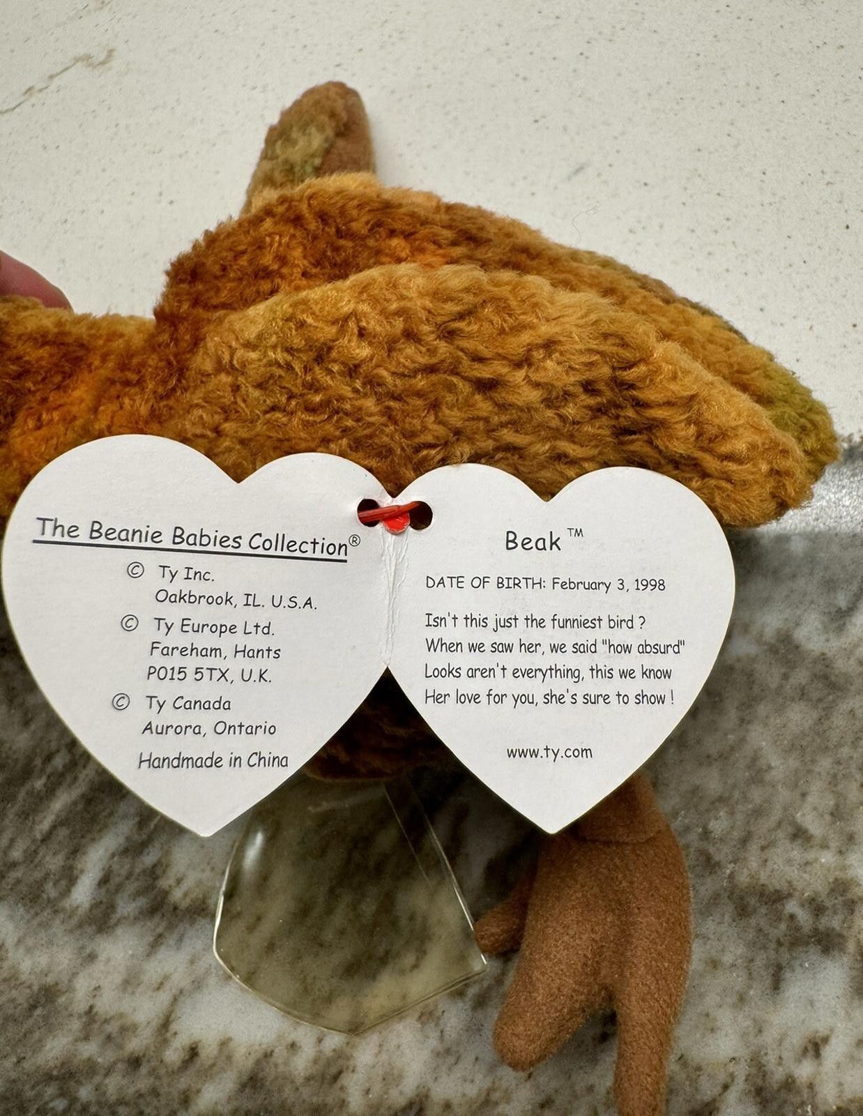 Tyler The Creator Beak Kiwi Bird 5th Gen 1998 Retired Ty The Beanie Babies Size ONE SIZE - 2 Thumbnail