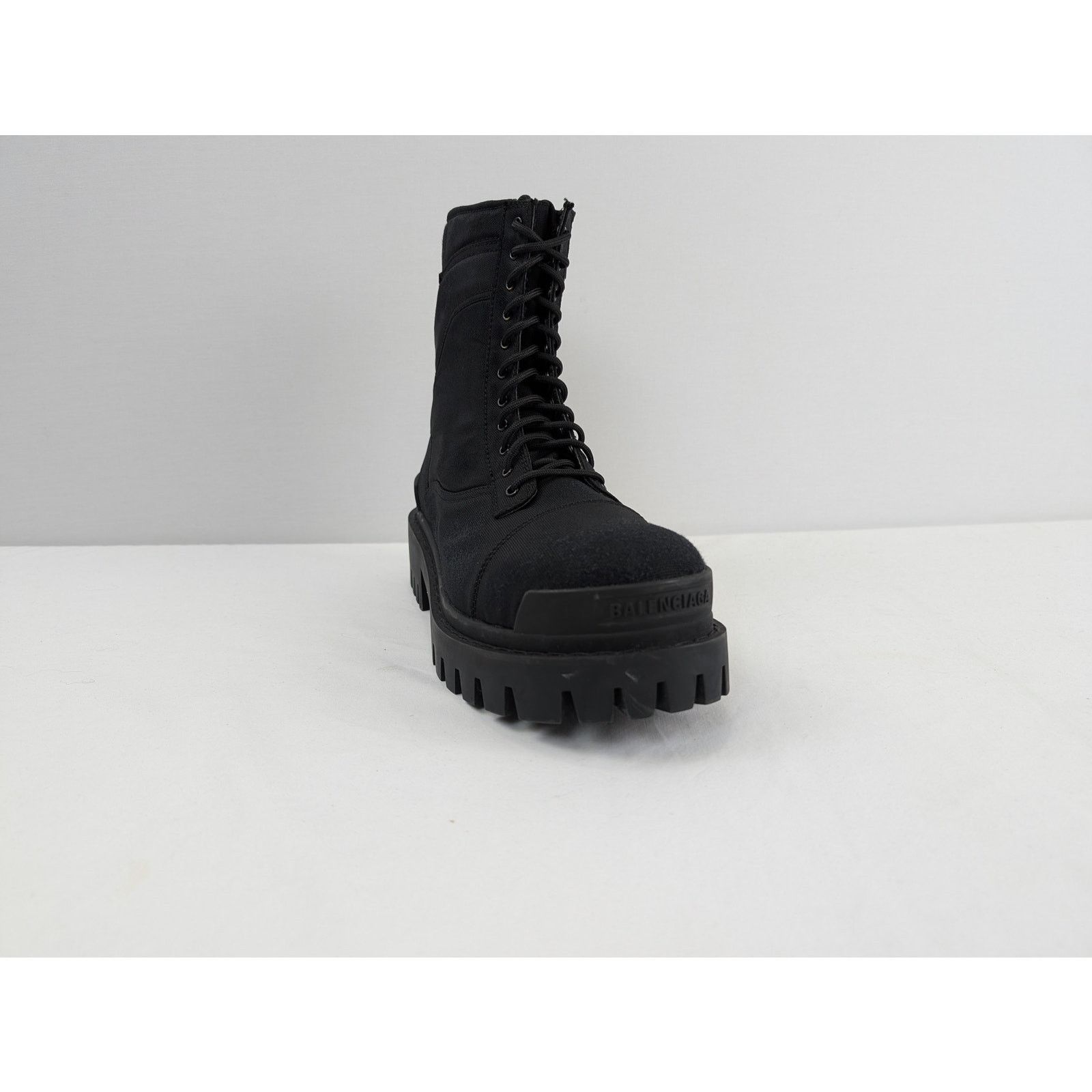 Balenciaga o1rshd1 Nylon Canvas/Used Effect New Combat Strike Boots Size US 12 / EU 45 - 2 Thumbnail