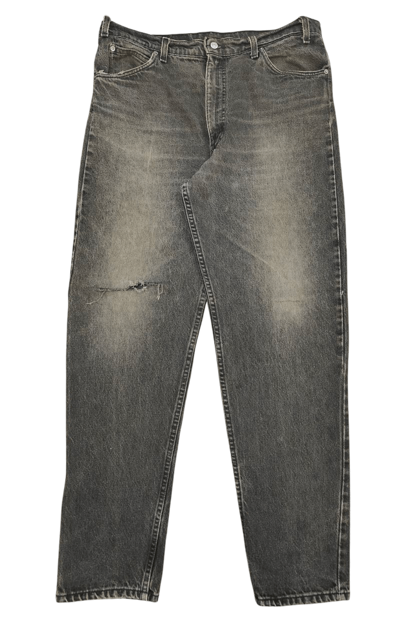 Levi's 90s Vintage Levi's 550 Charcoal Black Orange Tab Denim Size US 38 / EU 54 - 2 Thumbnail