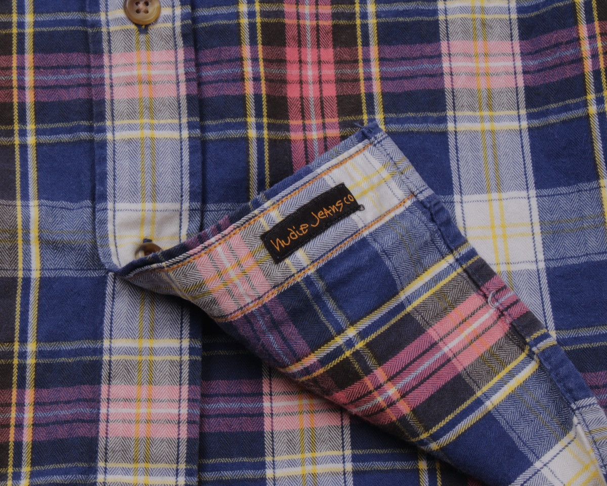 Nudie Jeans NUDIE Gunnar Organic Cotton Herringbone Check Button Shirt Size US S / EU 44-46 / 1 - 6 Thumbnail