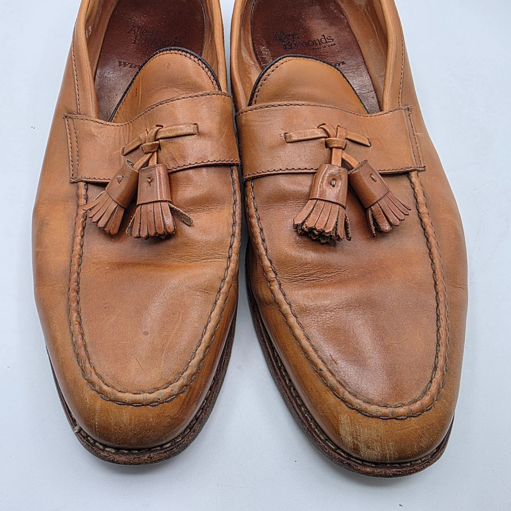 Allen Edmonds Allen Edmonds Wingham Mens Size 13 Tan Leather Tassel Dress Size US 13 / EU 46 - 9 Thumbnail
