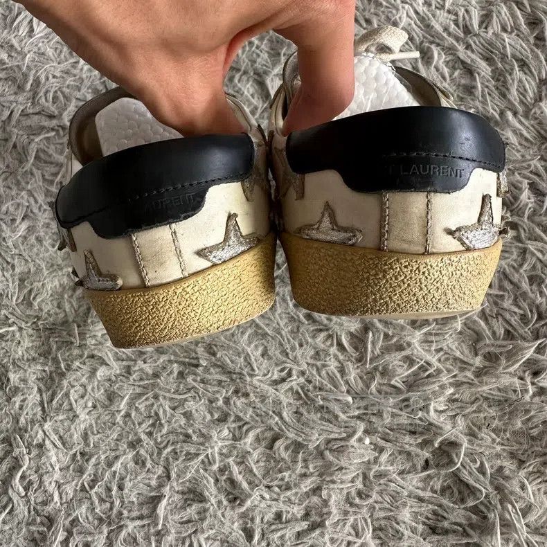 Saint Laurent Paris Saint Laurent Paris Silver Star Black Tail Low Top Sneaker Size US 5.5 / IT 35.5 - 6 Thumbnail