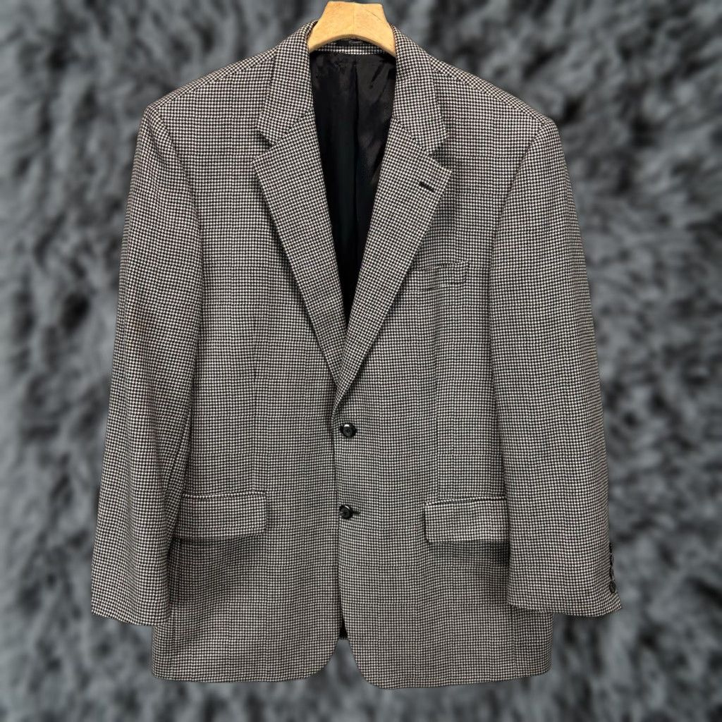 Loro Piana Arnold Brant Loro Piana 100% Cashmere Blazer Sz 44 R Mini Houndstooth Flaws Size 44R - 1 Thumbnail