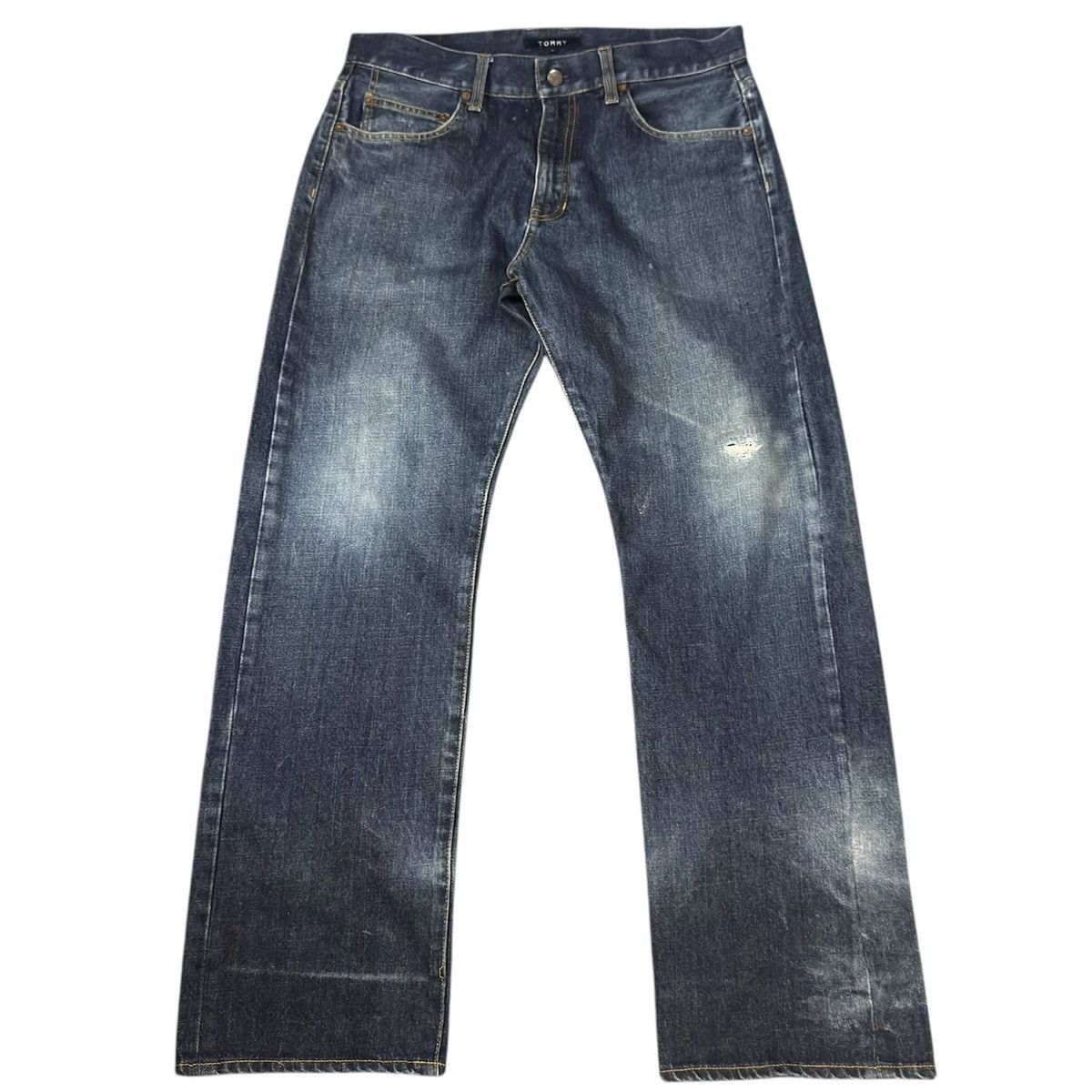 Tommy Jeans Vintage 90s Tommy Paint Distressed Denim Size US 34 / EU 50 - 2 Thumbnail
