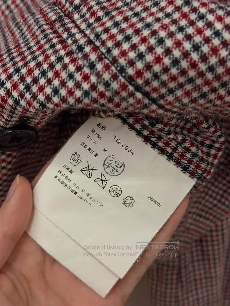 Comme des Garcons Comme des Garcons Red houndstooth round-collar jacket Size M / US 6-8 / IT 42-44 - 3 Thumbnail