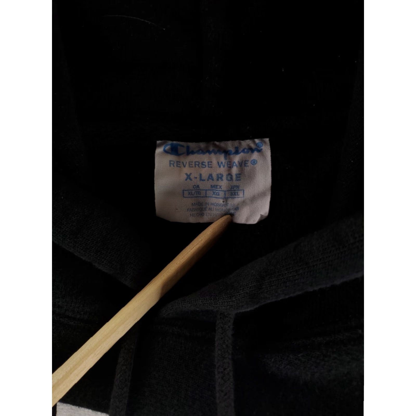 Champion Champion Hoodie Sweatshirt Long Sleeve Black Mens XL Spellout Pullover Size US XL / EU 56 / 4 - 3 Thumbnail