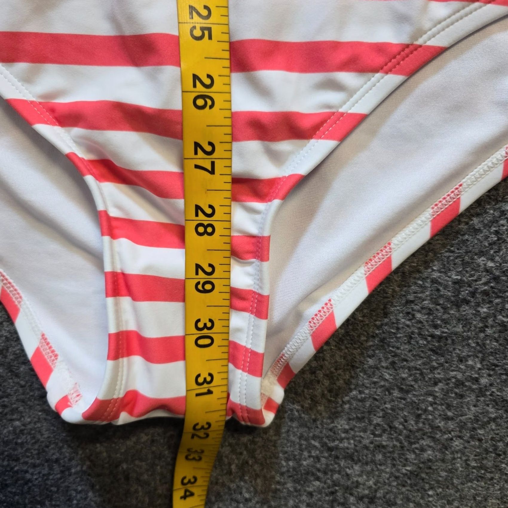 Vintage Kona Sol Swimsuit One Piece Womens XL Red White Striped French Sailor Low Cut Beach Pattern Nylon SS? Size ONE SIZE - 5 Thumbnail