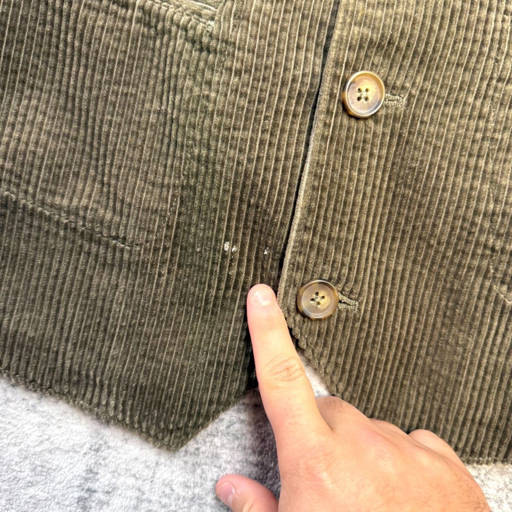 The Territory Ahead Territory Ahead Waistcoat Mens 2XL Olive Green Corduroy Suit Vest Size US XXL / EU 58 / 5 - 4 Thumbnail