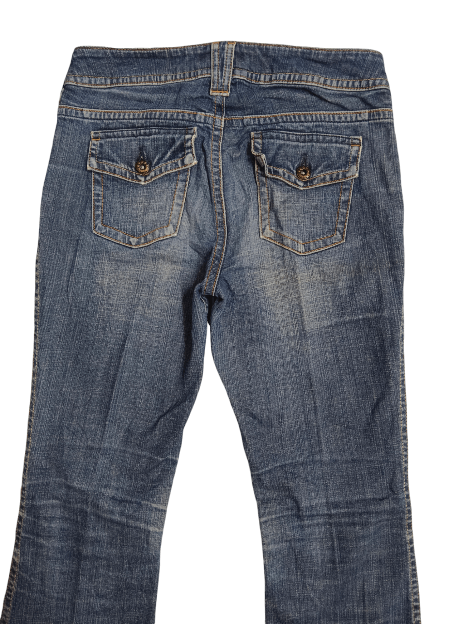If Six Was Nine Bobson Distressed Stretchable Skinny Flare Bush Denim Size 30" / US 8 / IT 44 - 4 Thumbnail