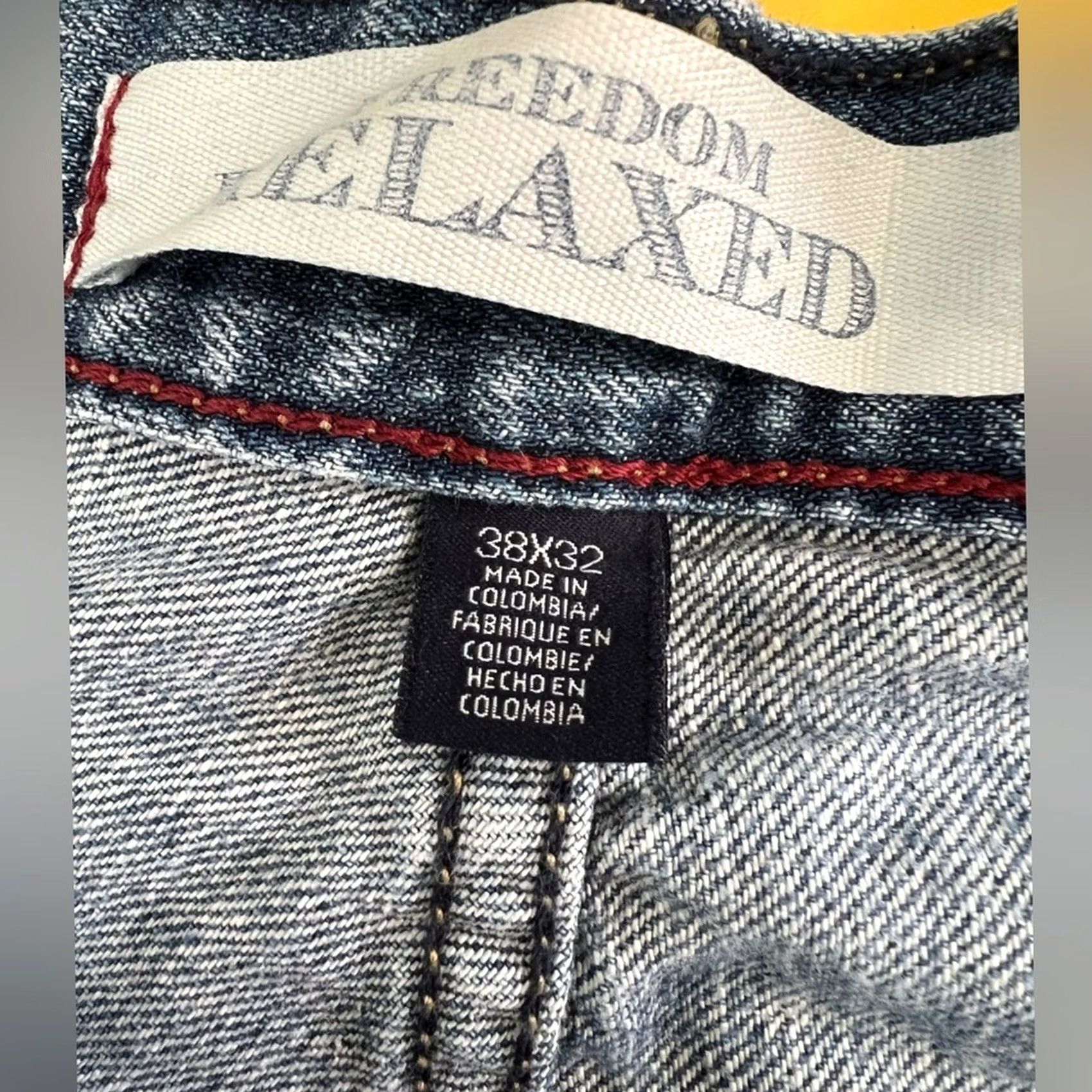 Tommy Hilfiger Hilfiger Denim Freedom Relaxed Fit Jeans Mens 38x32 Blue Size US 38 / EU 54 - 6 Thumbnail
