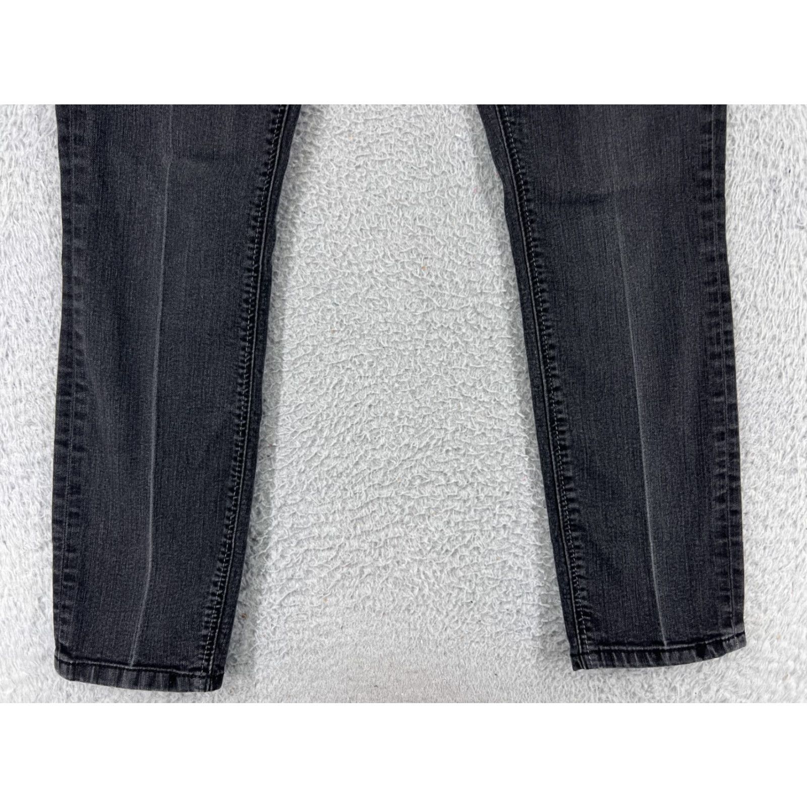 Vintage Seven7 Women's Black Denim Skinny Jeans Adult Size 8 Mid Rise Embroidered Cotton Blend 2010s Size 30" / US 8 / IT 44 - 6 Thumbnail