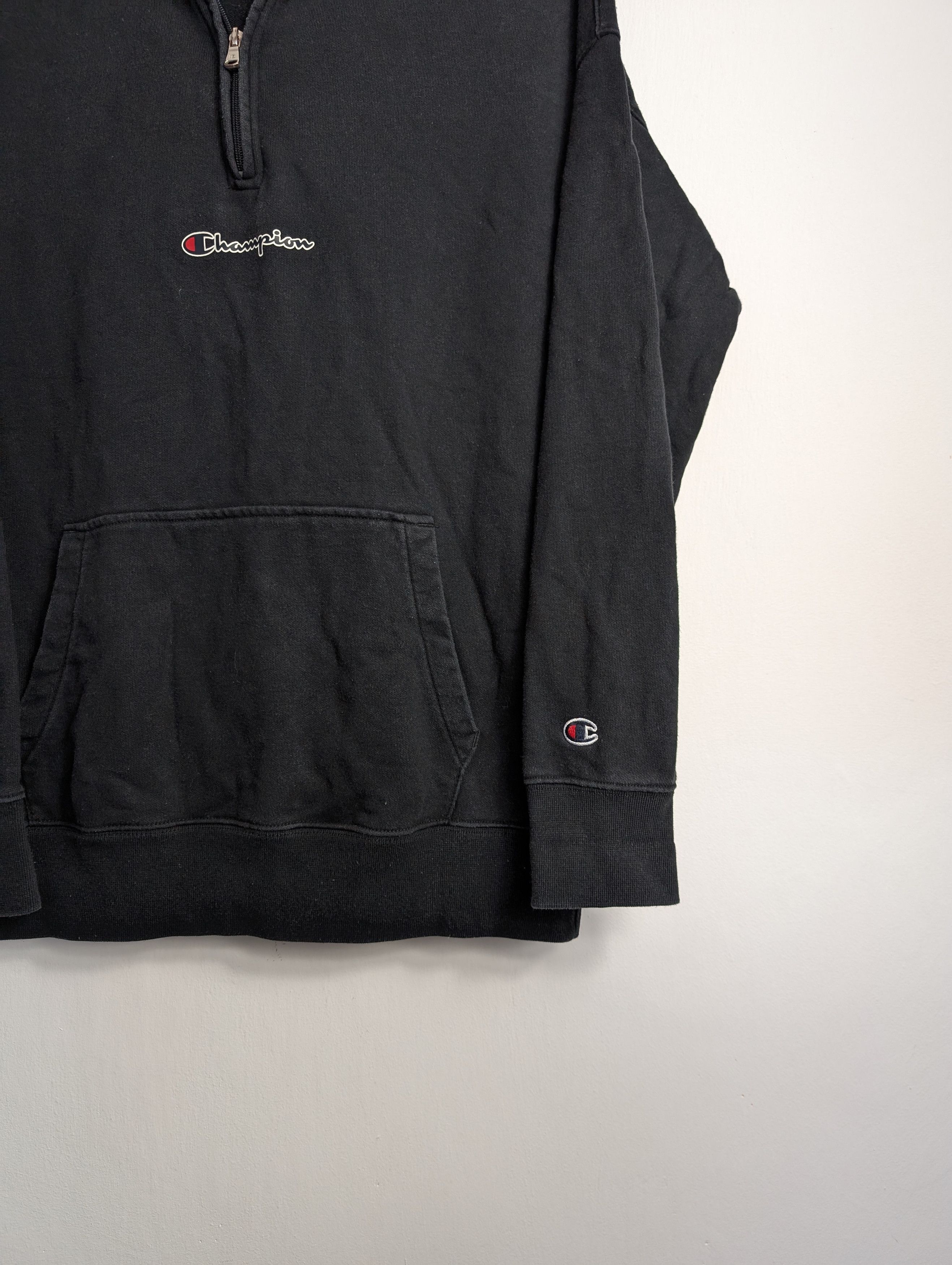 Champion Champion Black 1/4 Zip Hoodie Sweatshirt Streetwear Size US M / EU 48-50 / 2 - 3 Thumbnail