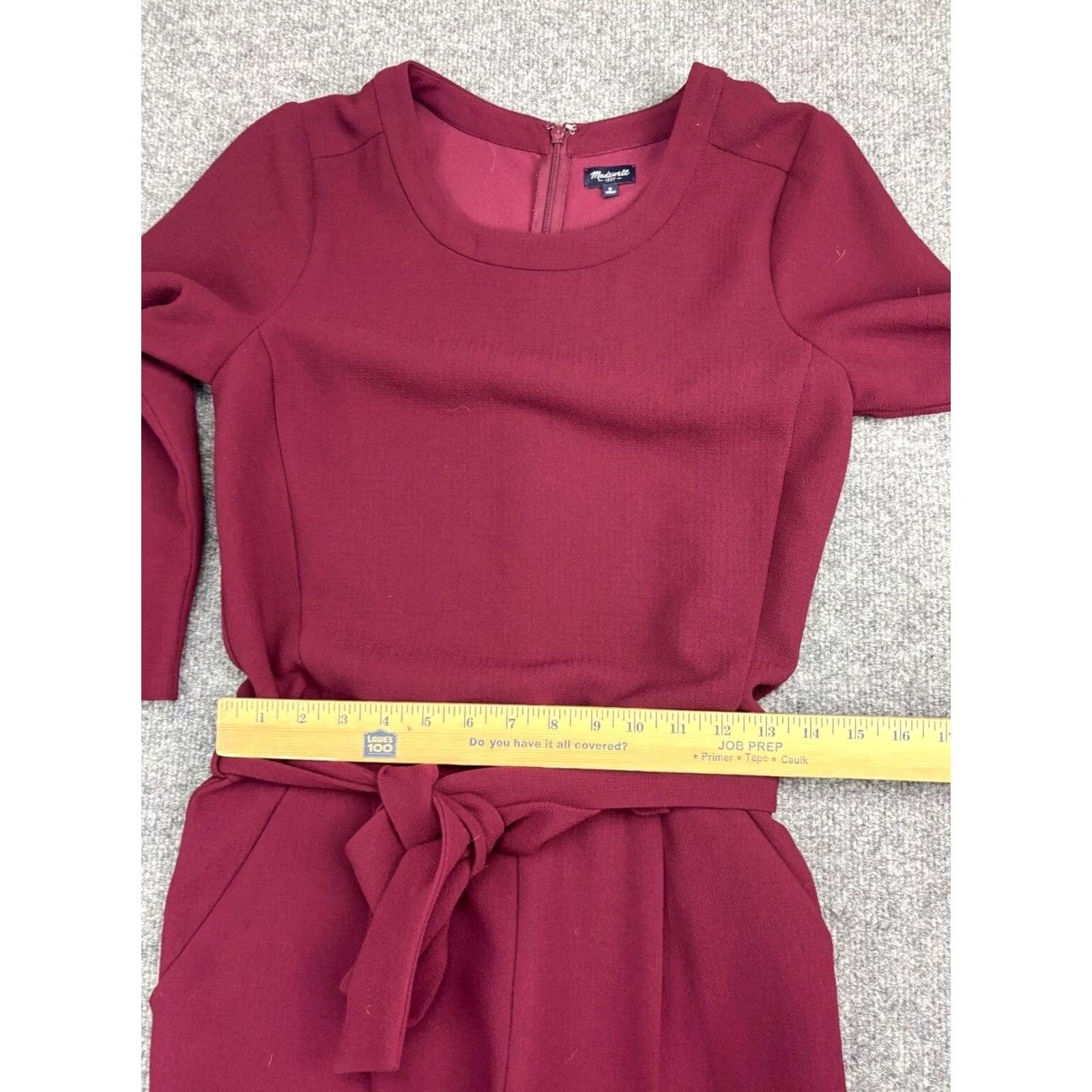 Madewell Madewell Sloan Jumpsuit Women's 0 Cabernet Red Wine Crepe Pants Pockets Regular Size 25" / US 0 / IT 36 - 5 Thumbnail
