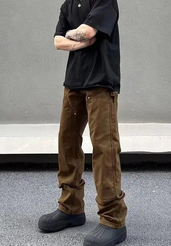 Japanese Brand Brown Panel Stacked Denim Jeans Size US 32 / EU 48 - 1 Thumbnail