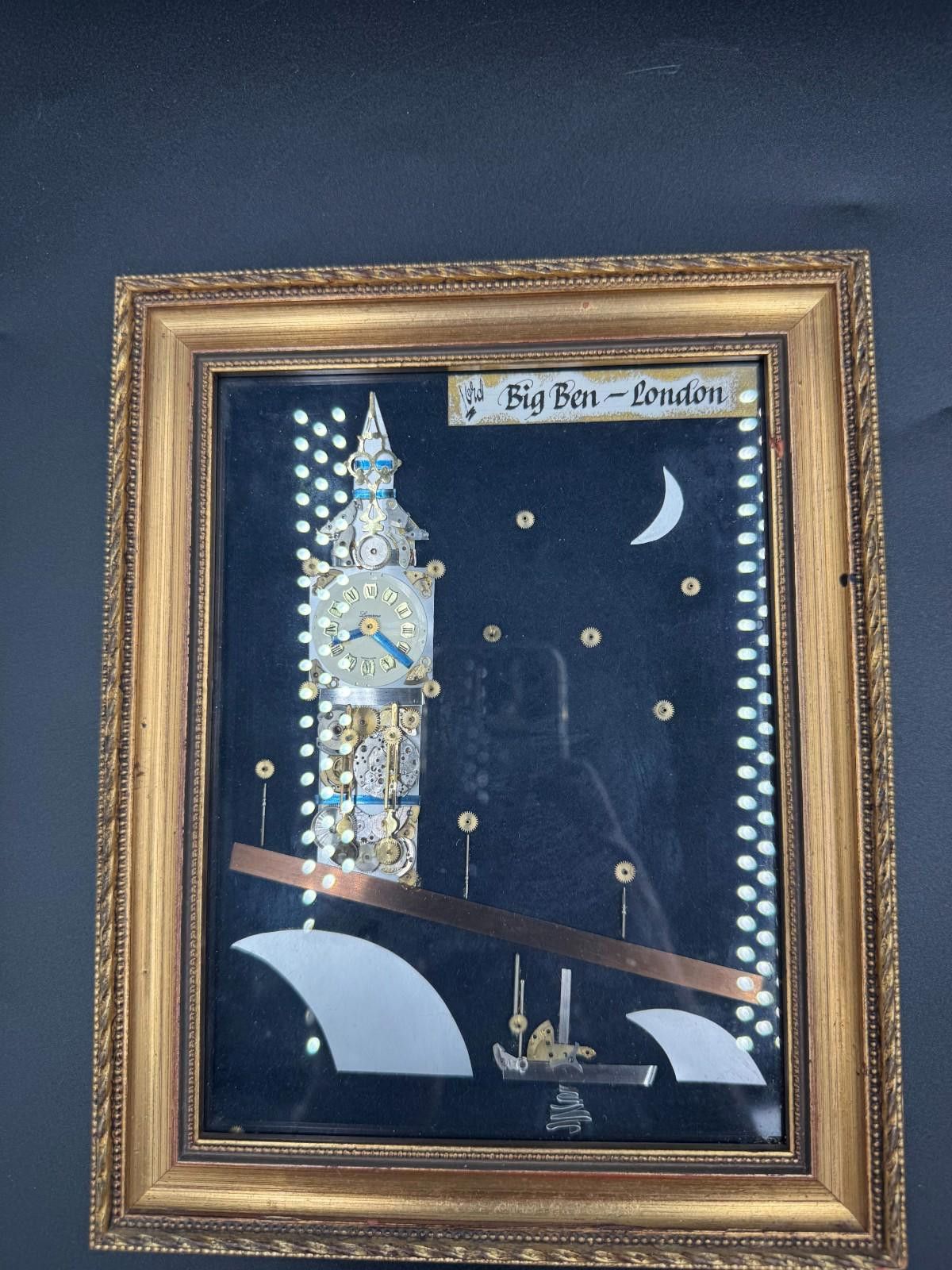 Other Vintage Framed Big Ben London Horological Collage Watch Part Size ONE SIZE - 3 Thumbnail