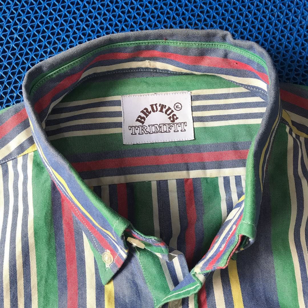 Brutus × Other UK Vintage Brutus Trimfit London the Candy Stripe Oxford Colar Size US XL / EU 56 / 4 - 8 Thumbnail