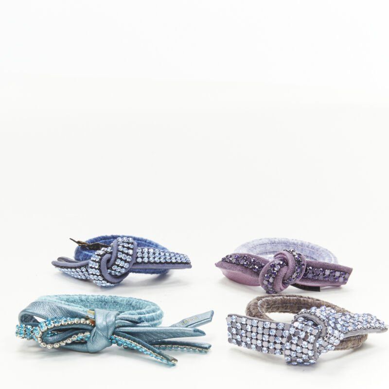 Other ALEXANDRE DE PARIS Alexander Zouari LOT OF 4 crystal bow hair tie purple blue Size ONE SIZE - 1 Thumbnail