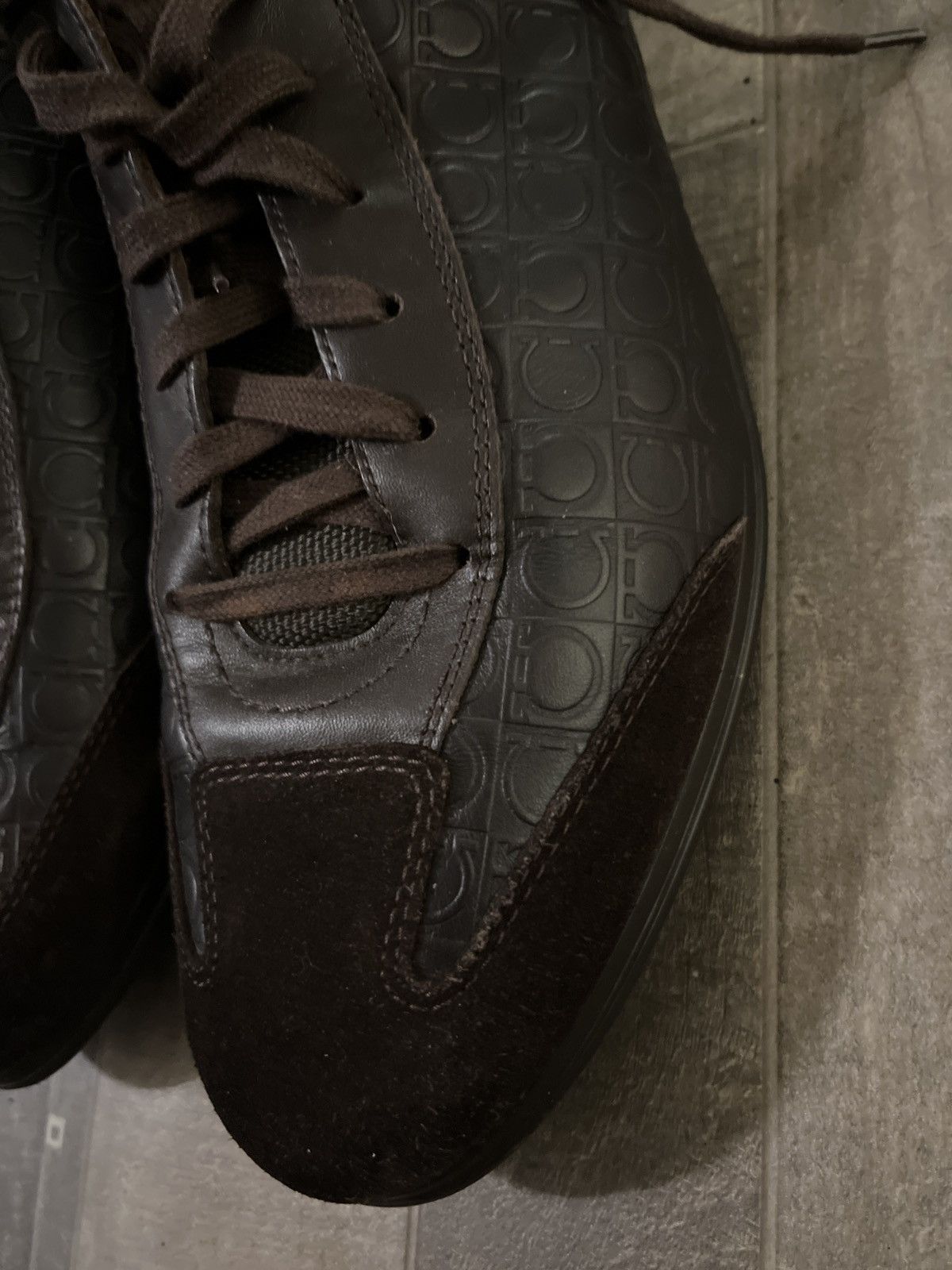 Salvatore Ferragamo Ferragamo Embossed Leather Shoes - Brown - 13 D Size US 13 / EU 46 - 8 Thumbnail