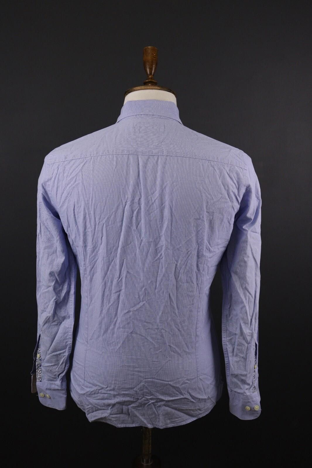Designer Hackett London Slim Fit Blue Button Down Shirt Size S Size US S / EU 44-46 / 1 - 7 Thumbnail
