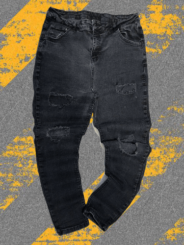 Distressed Denim Rare Function Twist Curve Rips Distress Denim Jeans ...