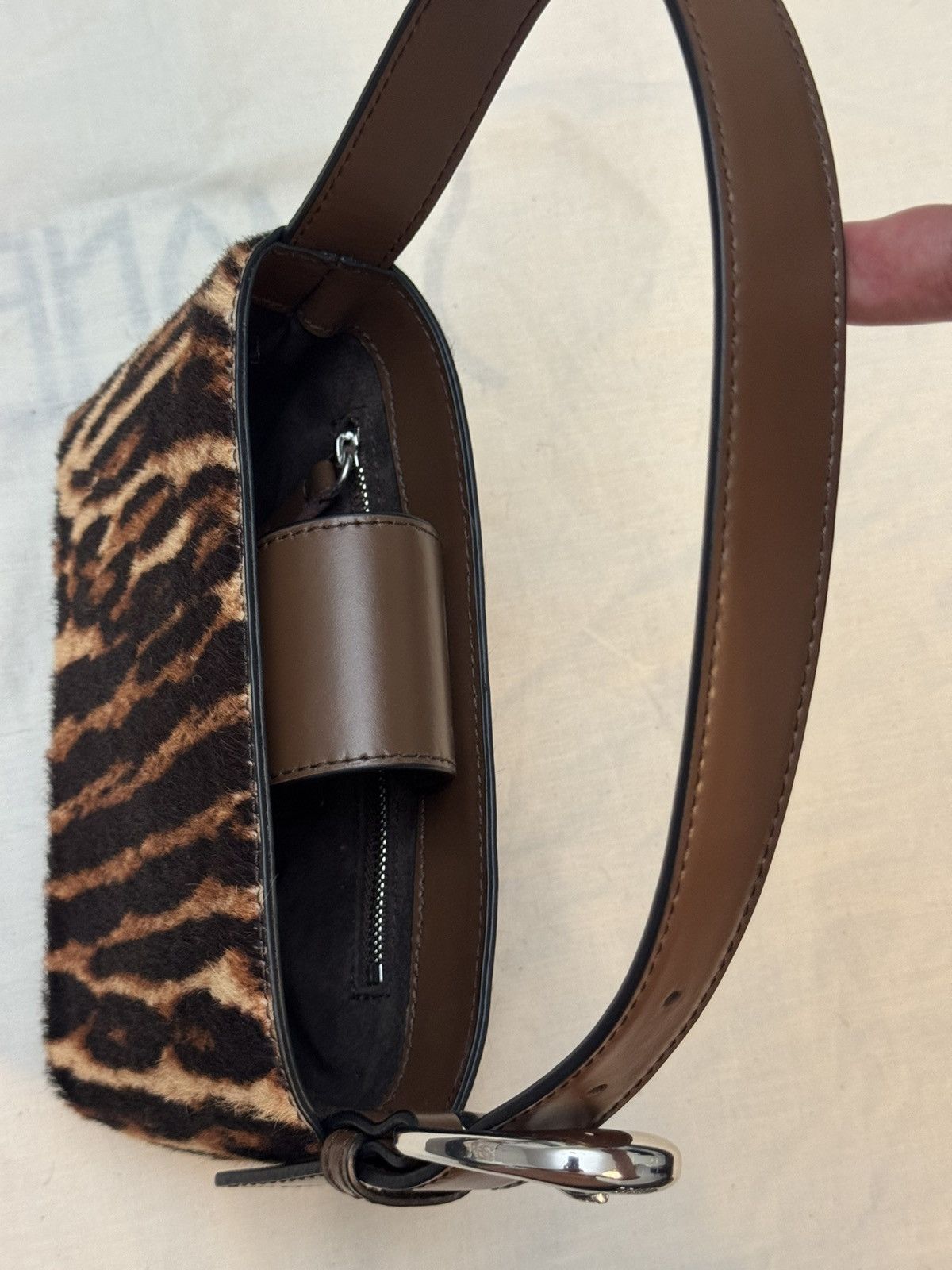 Staud STAUD Brown and Black Animal Print Shoulder Bag Size ONE SIZE - 9 Thumbnail