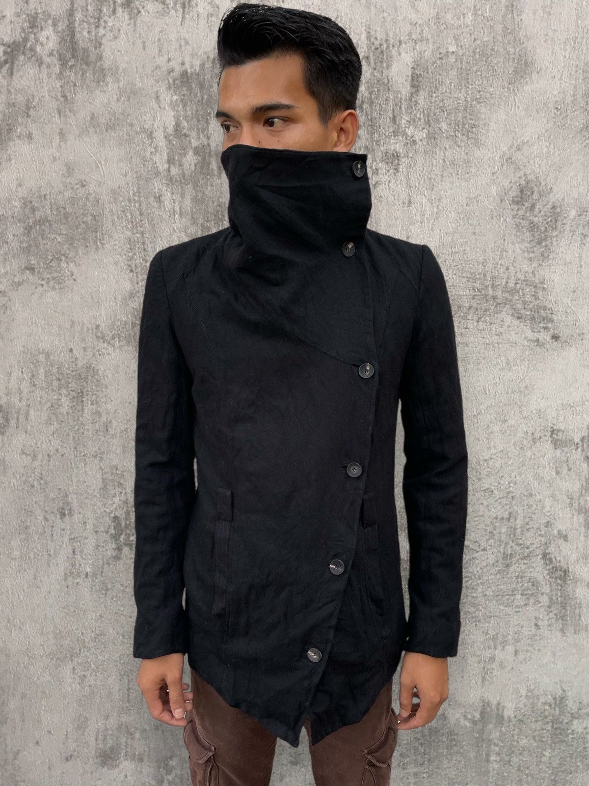 Helmut Lang 🔥 HELMUT LANG 'SAMURAI' ASYMMETRICAL BUTTON JACKET Size US S / EU 44-46 / 1 - 2 Thumbnail