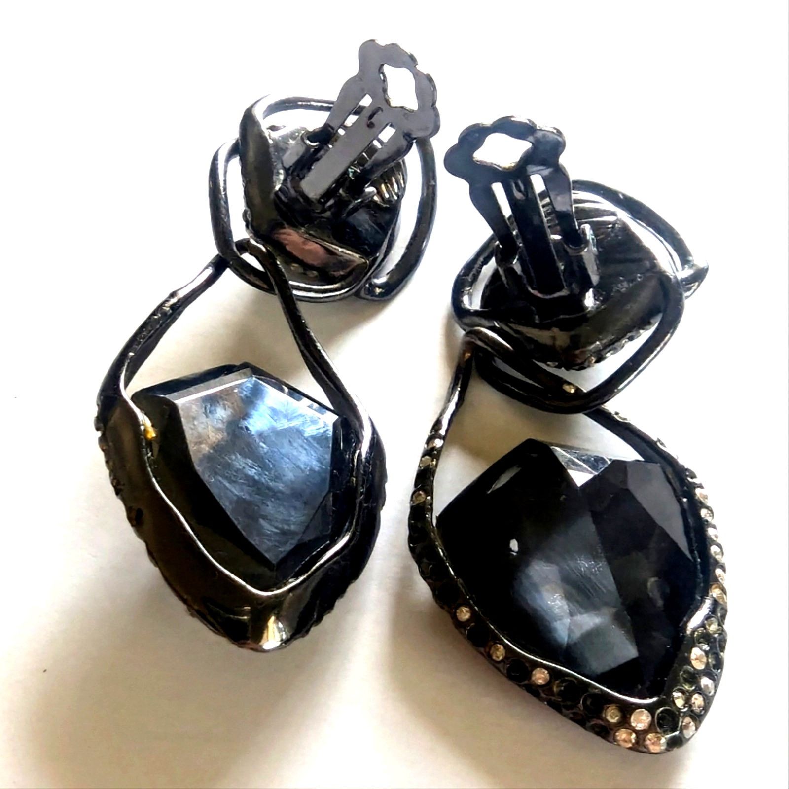 Alexis Bittar Alexis Bittar MCM Gunmetal Semi Precious Stone Drop Earrings Size ONE SIZE - 4 Thumbnail