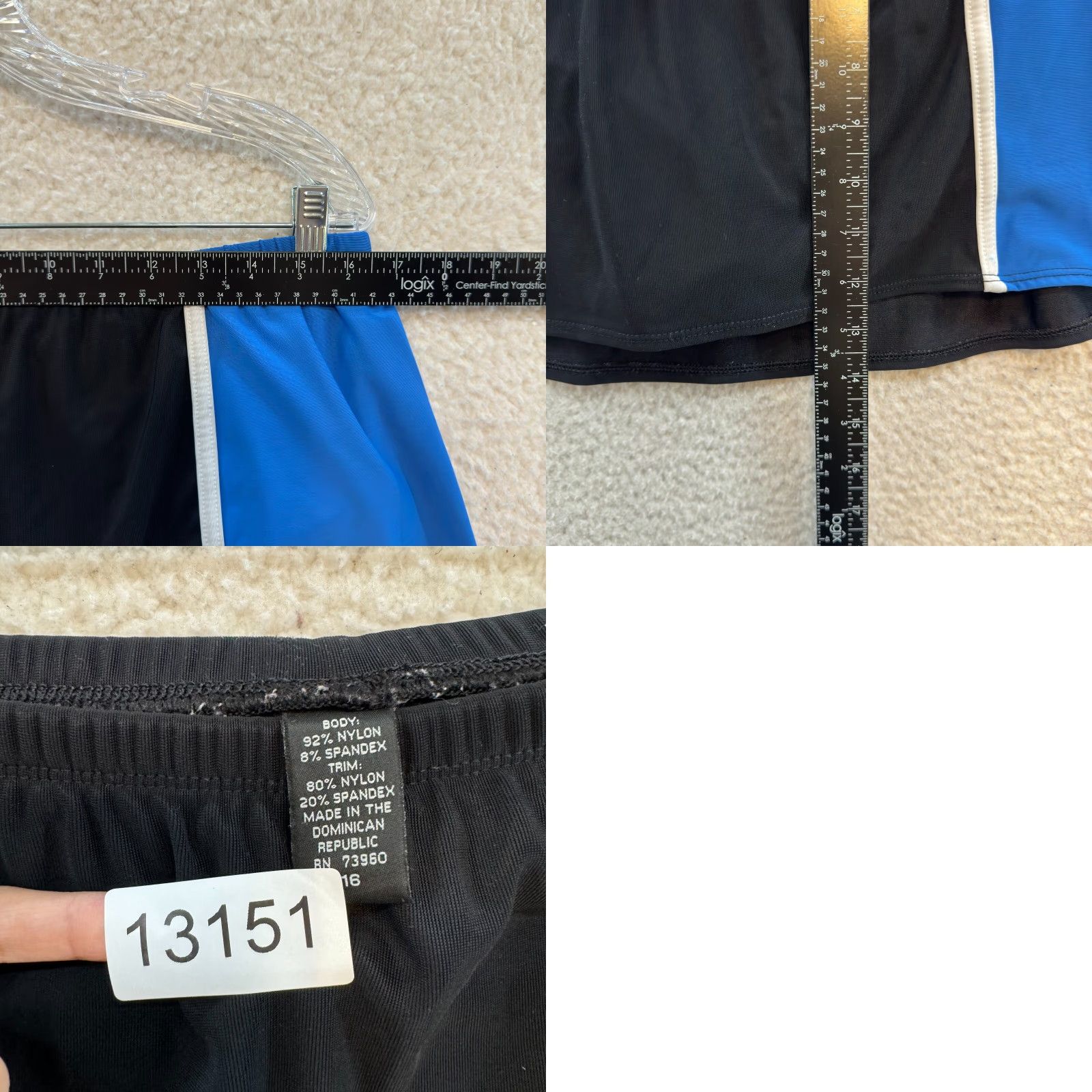 Vintage VINTAGE 90s Y2K Swim Skirt Bottoms XL 16 Black Blue Lined Sporty Retro Swimsuit Womens Size 38" / US 16 / IT 52 - 9 Thumbnail