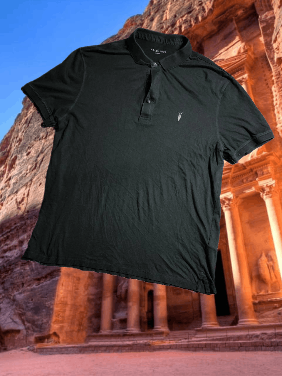 Allsaints Streetwear T-Shirt black Allsaints logo polos Y2K Vintage Size US L / EU 52-54 / 3 - 1 Thumbnail