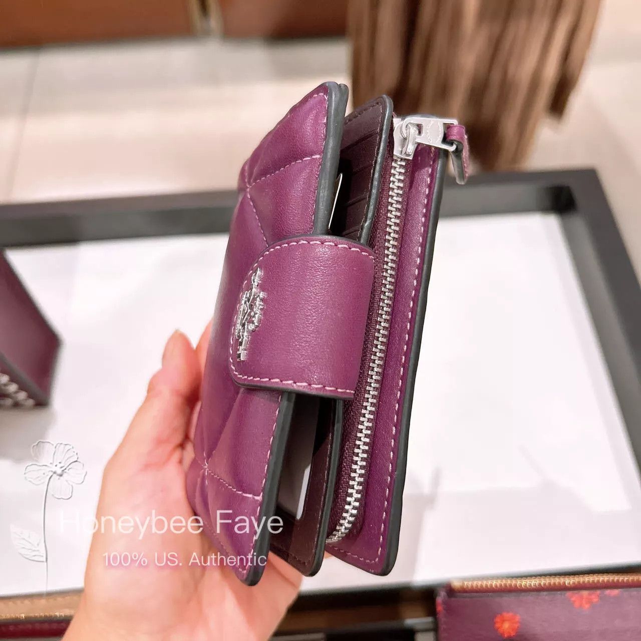 Coach Medium Corner Zip Wallet With Puffy Diamond Quilting CM997 Size ONE SIZE - 2 Thumbnail