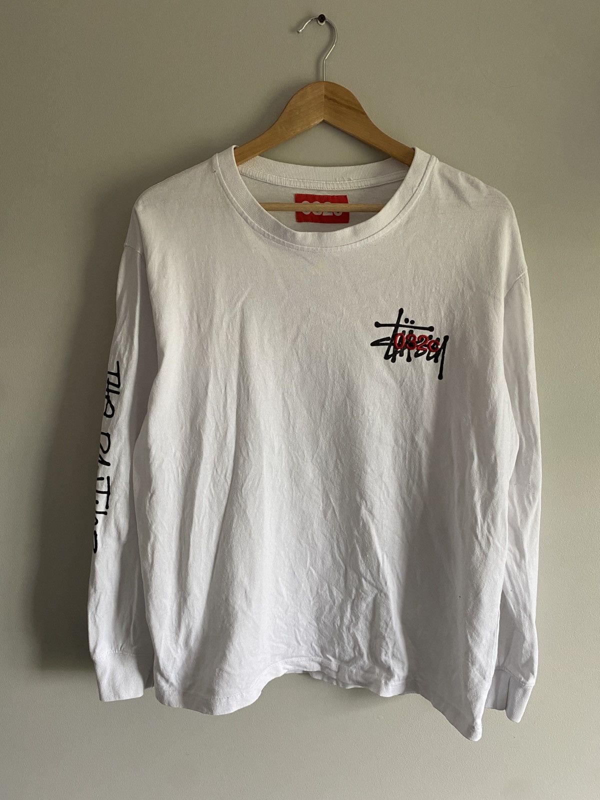032c × Stussy Stussy x 032c Panther long sleeve white shirt | Grailed