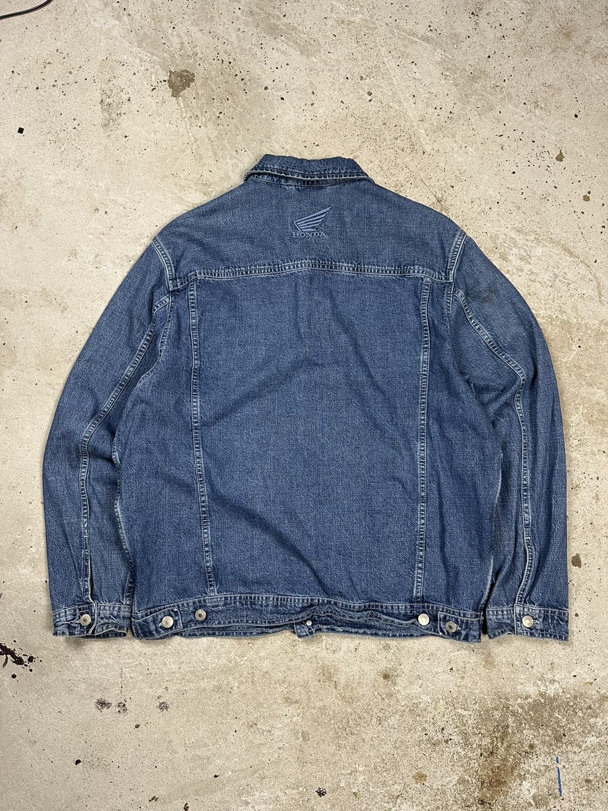 Honda Vintage Y2K Honda Racing Denim Jeans Trucker Jacket Size US L / EU 52-54 / 3 - 2 Thumbnail