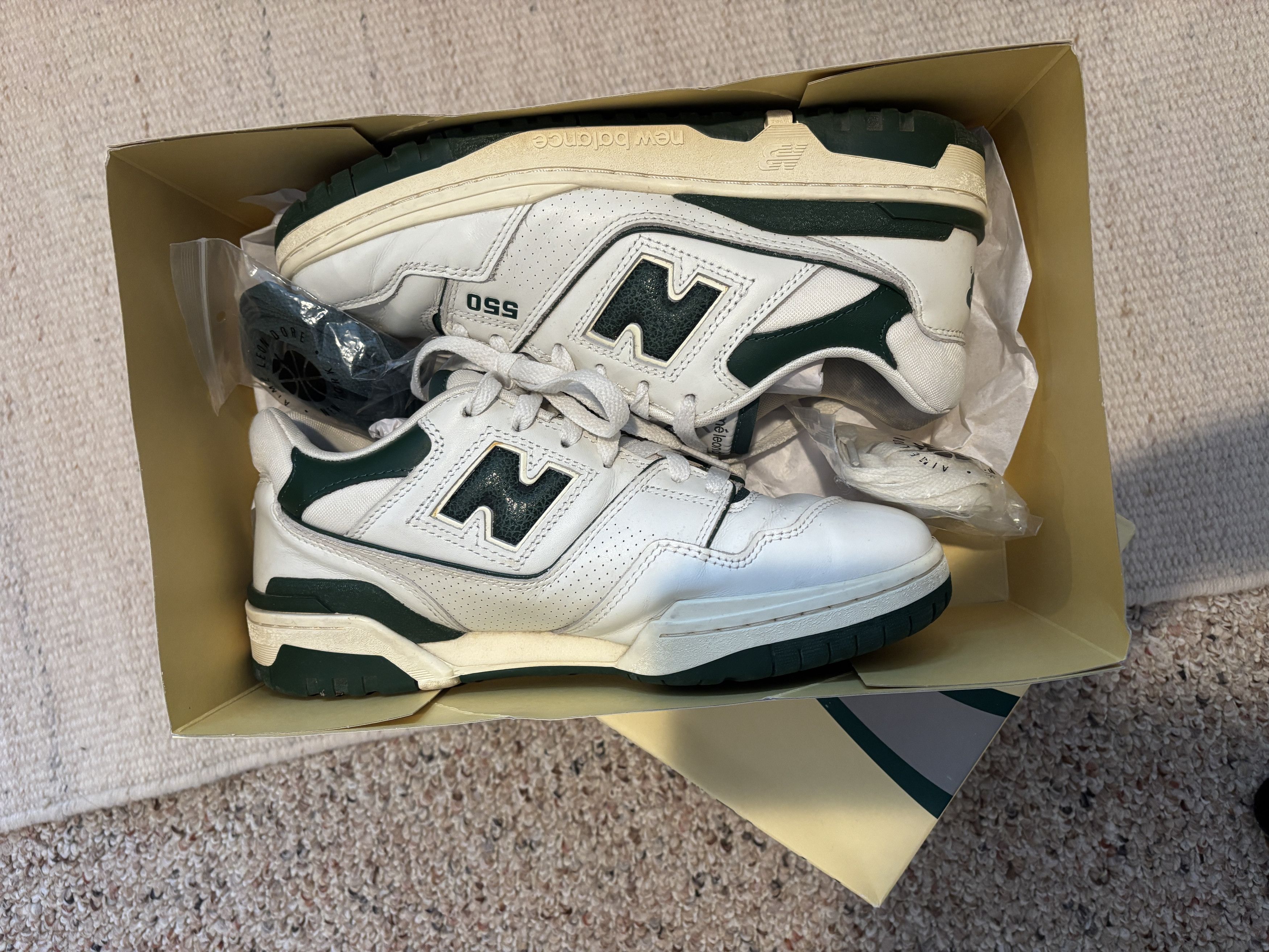 Aime Leon Dore × New Balance New Balance 550 Aime Leon Dore White Green Size US 7 / EU 40 - 1 Thumbnail