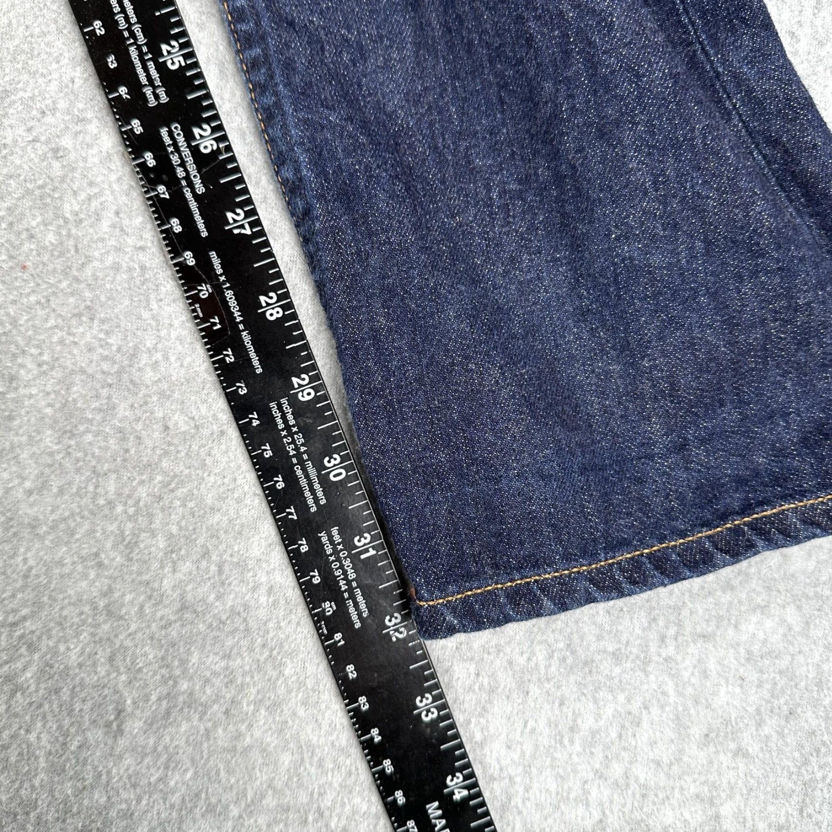 Gustin Gustin Jeans Blue Selvedge Denim Slim Taper Button Fly Raw Mens 31x32 Size US 31 - 6 Thumbnail