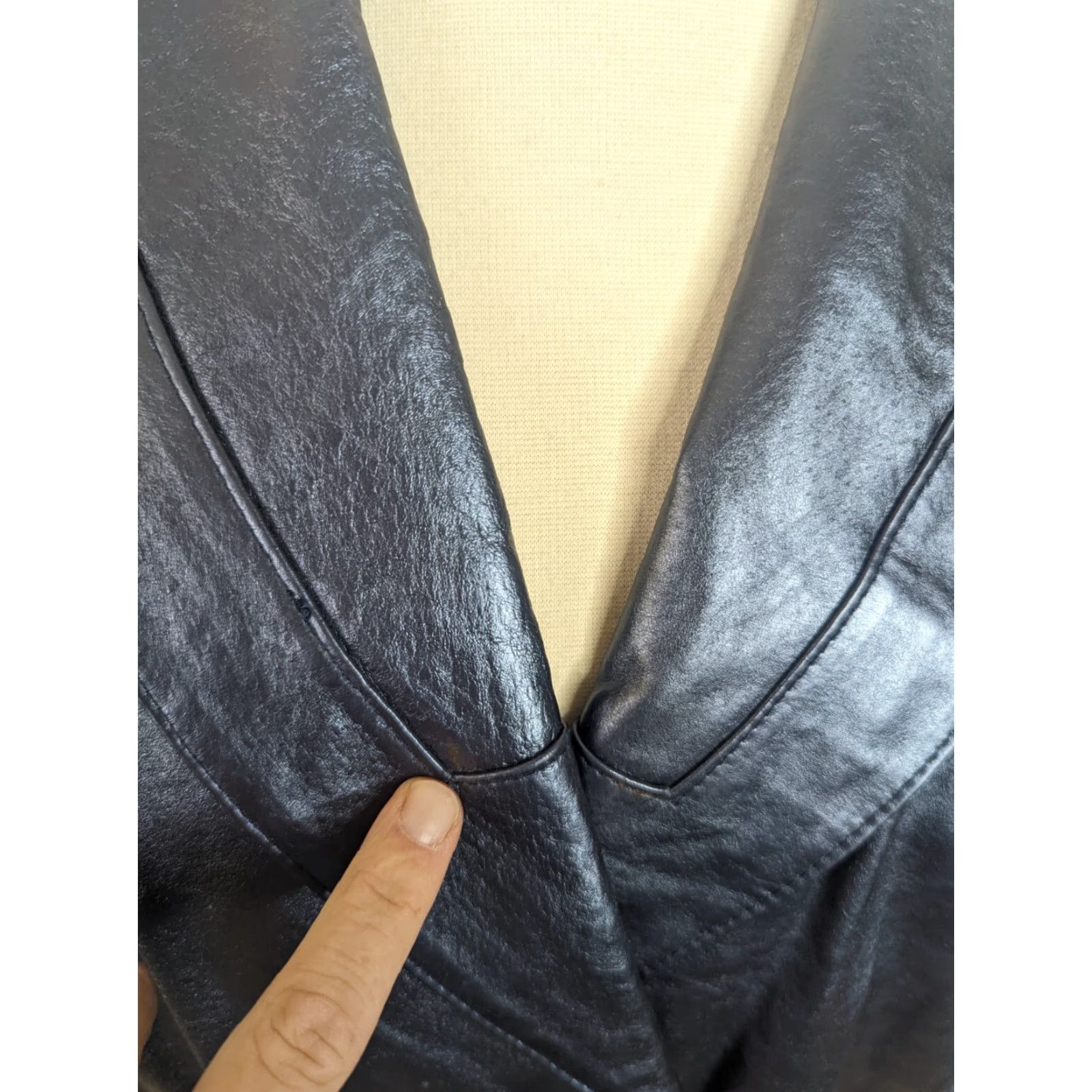 Vintage VINTAGE Y2K Blue Metallic Leather Jacket/Coat 3X Women's Overcoat Size XXL / US 16-18 / IT 52-54 - 4 Thumbnail