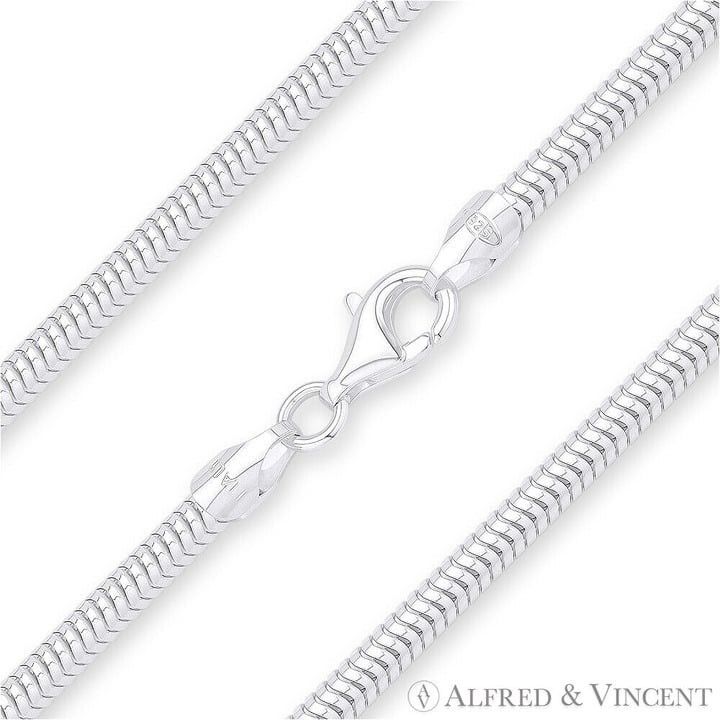 Other 4mm Flexible Snake Chain Necklace in 925 Sterling Silver Size ONE SIZE - 1 Thumbnail