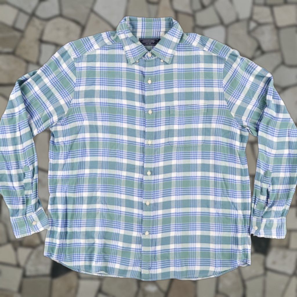 Vineyard Vines Vineyard Vines Shirt Plaid Button Down Long Sleeve Green Men L Cotton Blend Soft Cotton Recreation Size US L / EU 52-54 / 3 - 1 Thumbnail